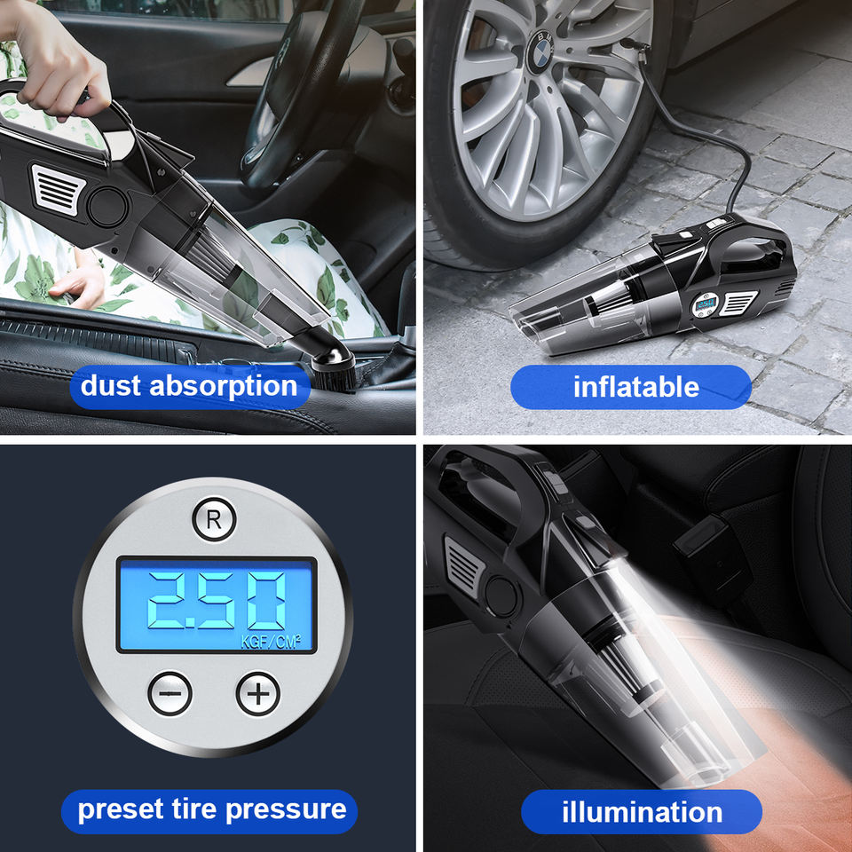 4-in-1 Portable Cordless Vacuum Cleaner – Vacuum, Blow & Inflator Pump
