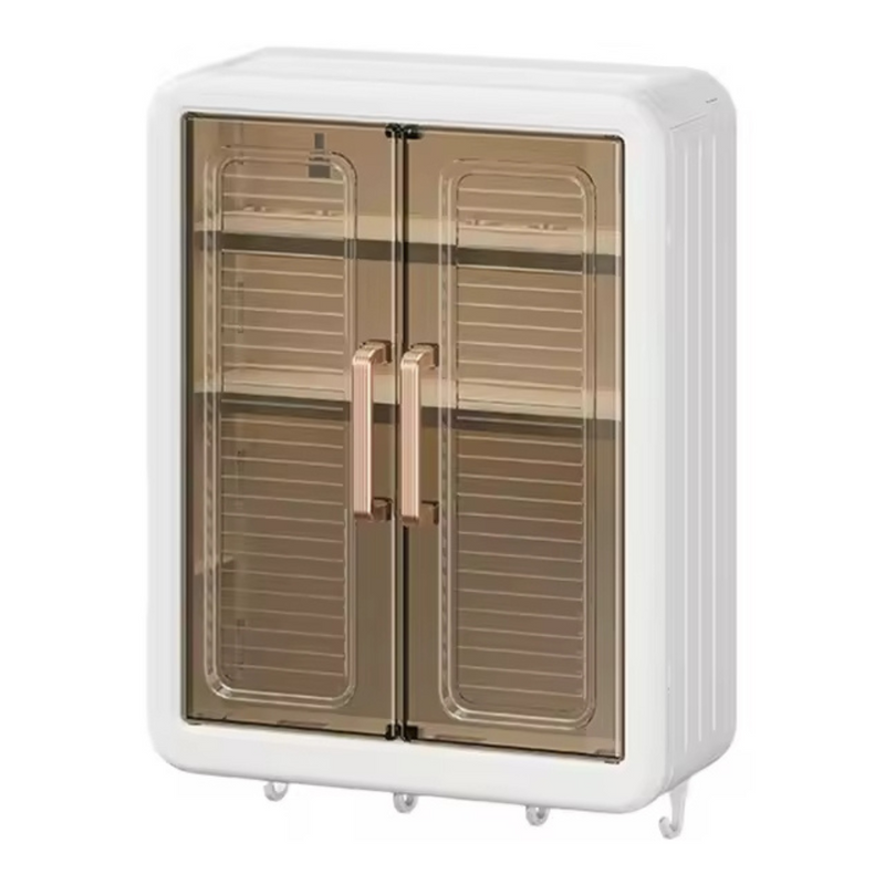 Wall Mounted Storage Cabinet - 3 Layer Punch Free Organizer Rack detail view