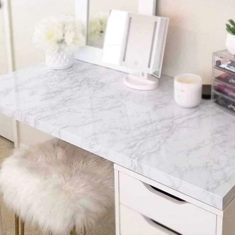 3D White Marble Self Adhesive Sheet 60 X 200cm detail view