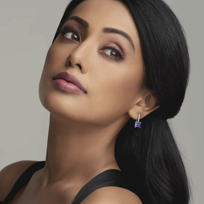 Amethyst Elegance Hoop Earrings