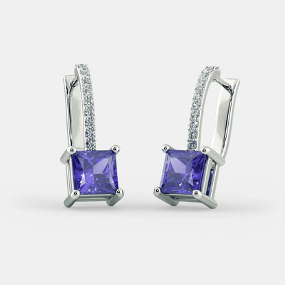 Amethyst Elegance Hoop Earrings