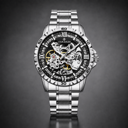 Luxury Automatic Skeleton Men's Watch – Stainless Steel 46mm