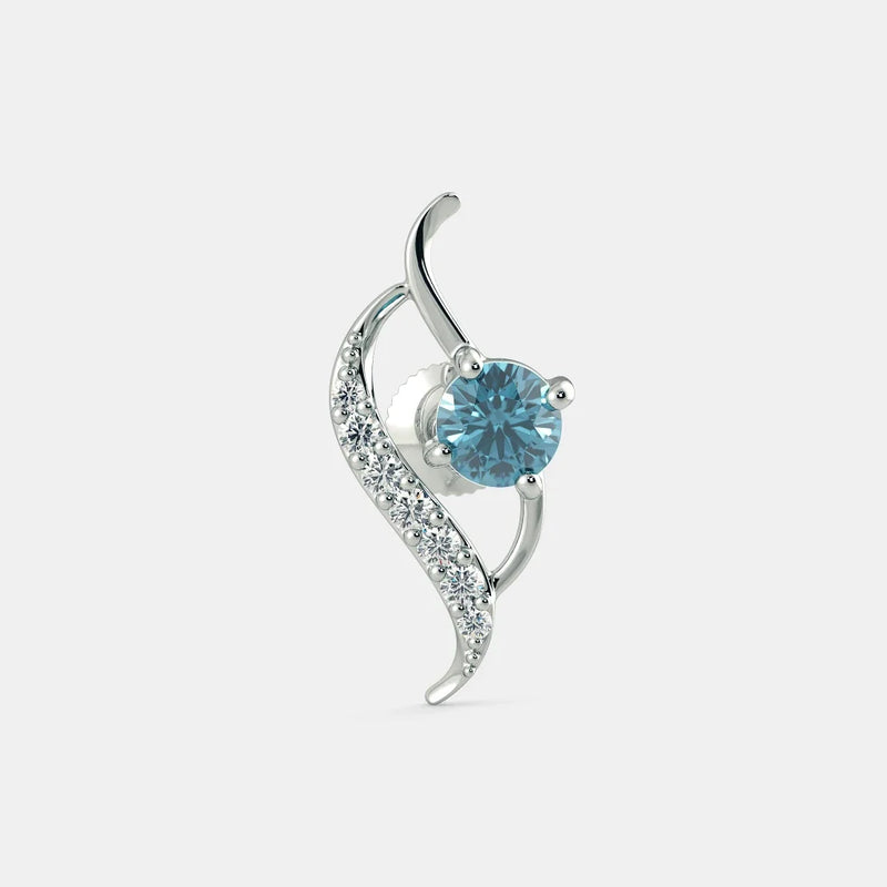 AQUAMARINE ZIRCON EARRINGS - 925 SILVER detail view