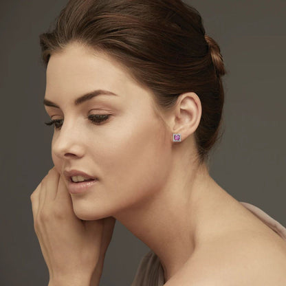 SERENA PINK SAPPHIRE STUDS - 925 SILVER