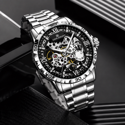 Luxury Automatic Skeleton Men's Watch – Stainless Steel 46mm