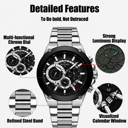 Reward VIP Men's Chronograph Watch with Stainless Steel Bracelet