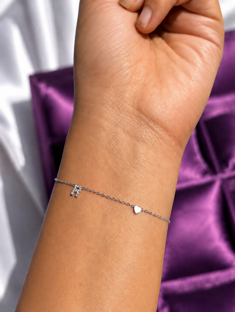 Initial Charm Bracelet detail view