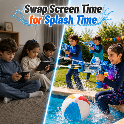 Less Screen Time, More Splash Fun – Ice Blast Water Gun with Sound Effects