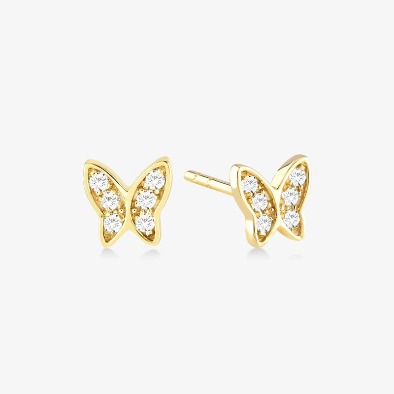 Diamond Butterfly Earrings detail view