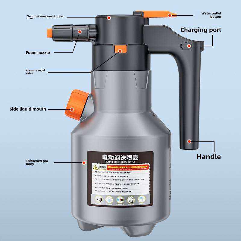Professional 2L Electric Foam Sprayer, High-Pressure Rechargeable Car Spray Bottle for Auto Detailing & Cleaning detail view
