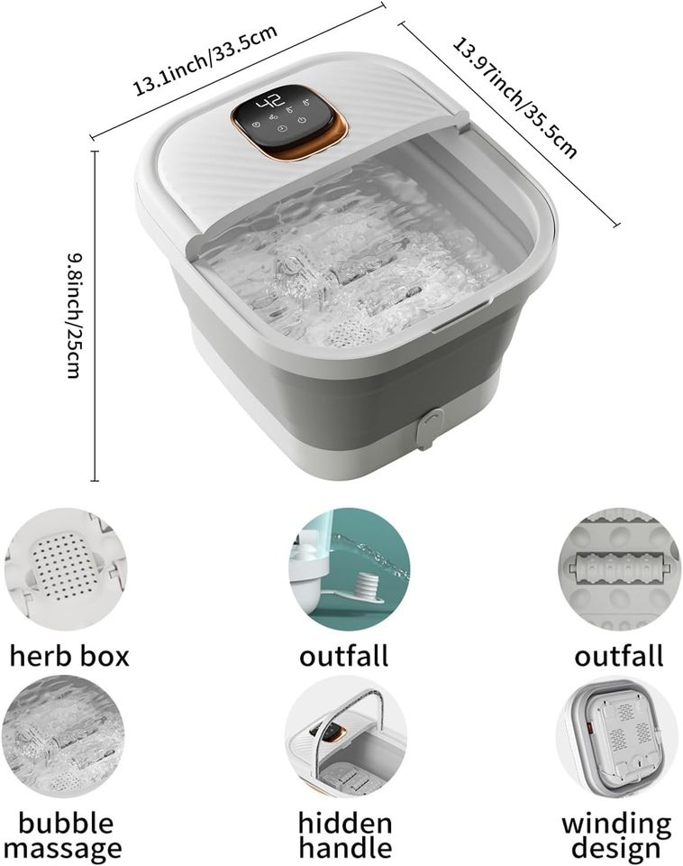 Heated Foot Spa Massager with Remote Control | Constant Temperature Relaxation Bath