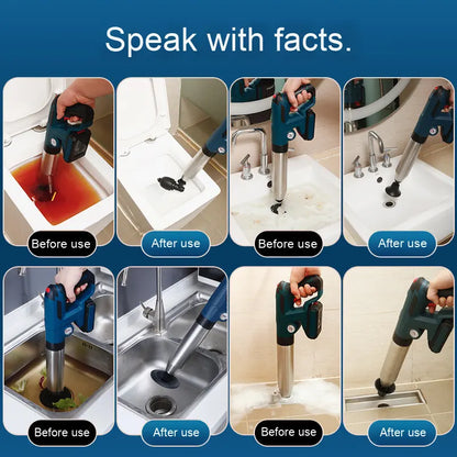Household High Pressure Air Toilet Plungers Heavy Duty Plunger Drain Clog Remover Tools Electric Plunger Toilet