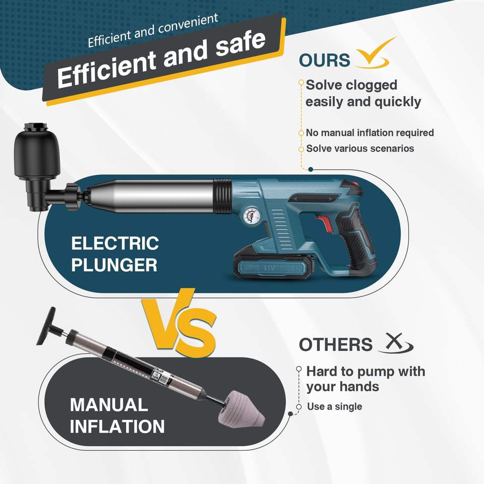 Household High Pressure Air Toilet Plungers Heavy Duty Plunger Drain Clog Remover Tools Electric Plunger Toilet
