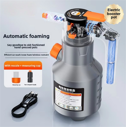 Professional 2L Electric Foam Sprayer, High-Pressure Rechargeable Car Spray Bottle for Auto Detailing & Cleaning