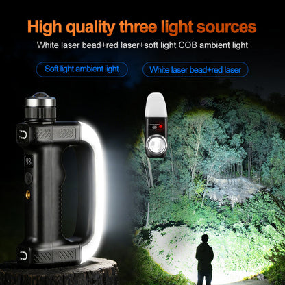Multi Function Zoomable Rechargeable Torch Light Side Light Infrared Dual Magnetic Camping Repair Working Flashlight