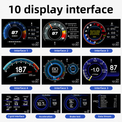 Upgrade your driving experience with the P6 OBD2 Head-Up Display (HUD). This smart digital gauge provides real-time vehicle data directly in your line of sight, helping you stay informed while keeping your eyes on the road.