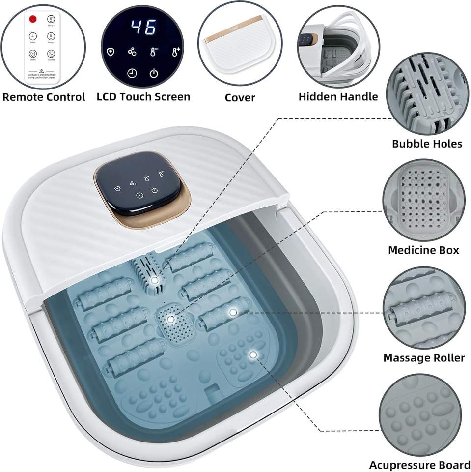 Heated Foot Spa Massager with Remote Control | Constant Temperature Relaxation Bath