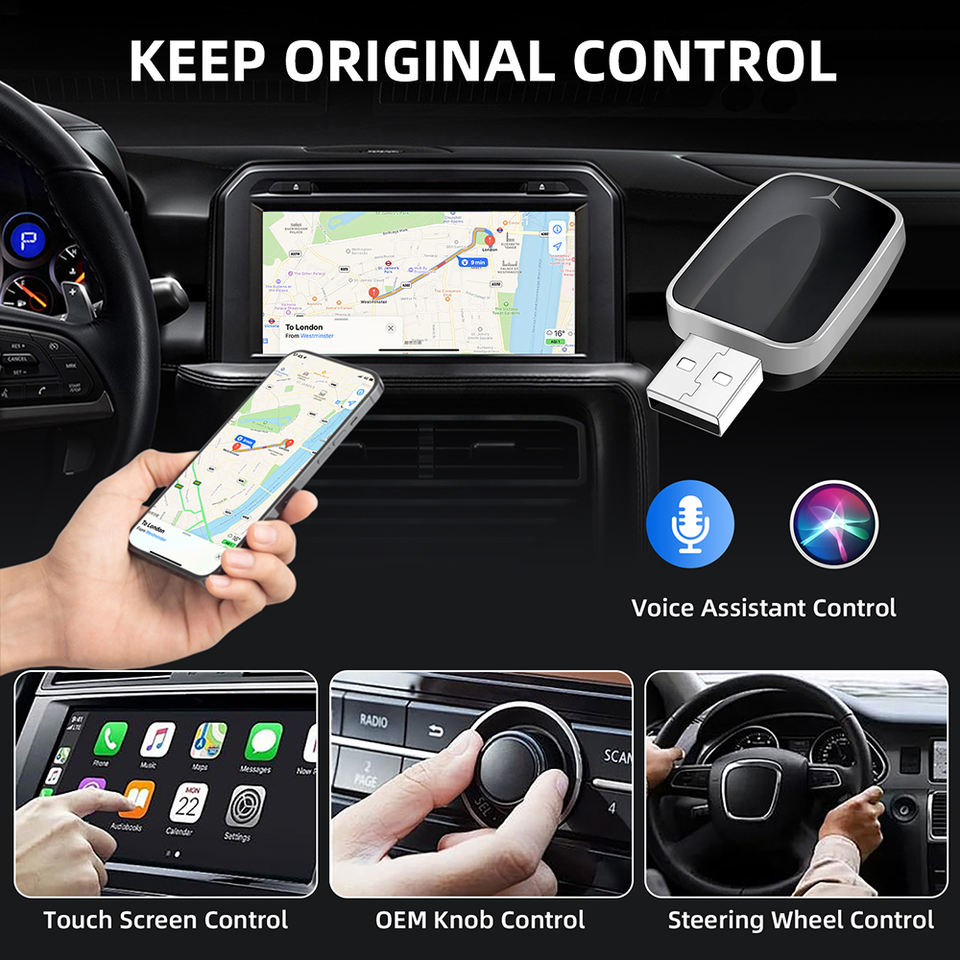 Drive smarter, safer, and completely cable-free with the 2-in-1 Wireless CarPlay & Android Auto Adapter. Enjoy seamless navigation, music, and hands-free calls for a cleaner and more convenient driving experience.