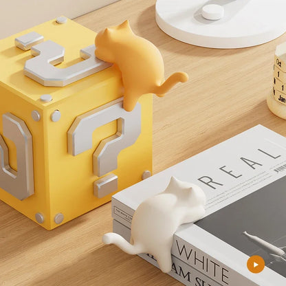 خطافات مفاتيح بتصميم قطة مرحة لحافة مكتب الطاولة، تنظيم حقائب المكتب، ديكور منزلي كاواي، إكسسوار لطيف موفر للمساحة