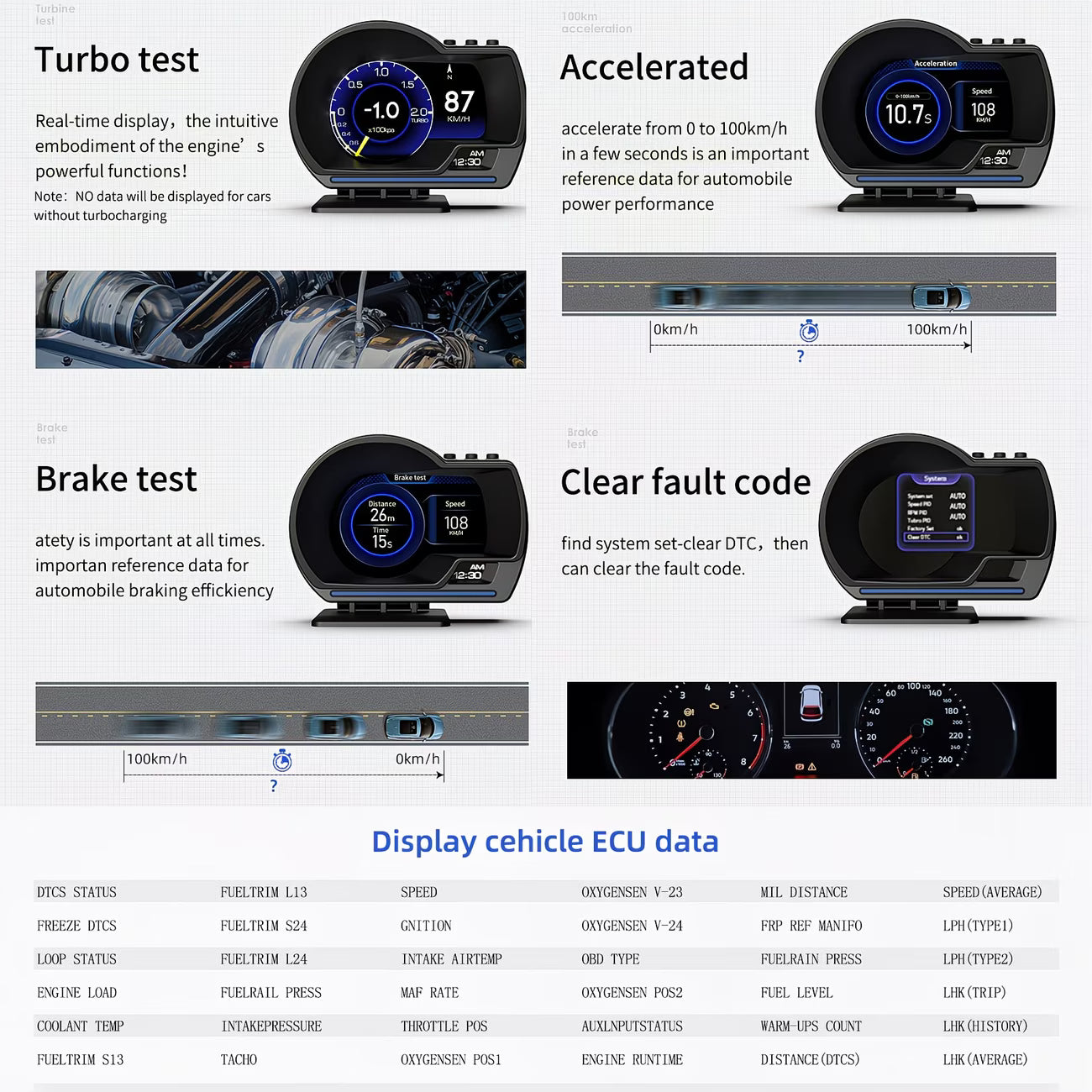 Upgrade your driving experience with the P6 OBD2 Head-Up Display (HUD). This smart digital gauge provides real-time vehicle data directly in your line of sight, helping you stay informed while keeping your eyes on the road.