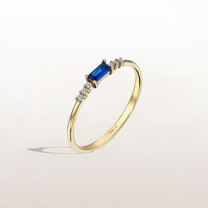 MINIMALIST RECTANGLE BLUE SAPPHIRE RING