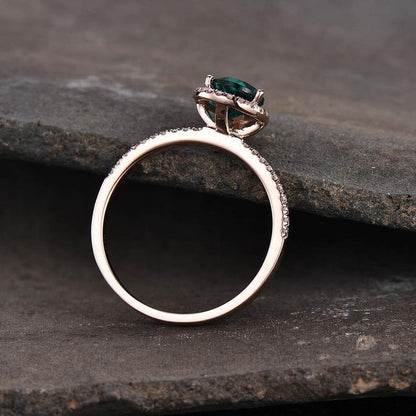 GREEN PEAR RING