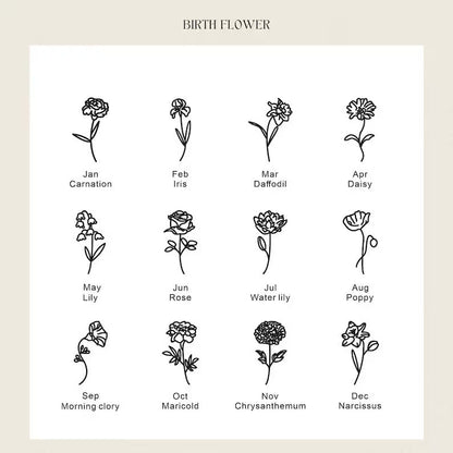 Birth Flower Name Necklace
