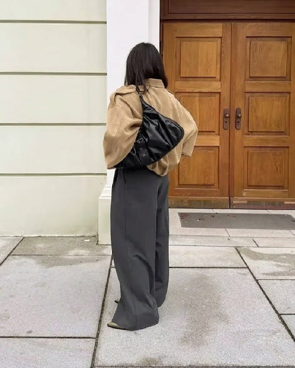 Ellie Faux Suede Oversized Zip Jacket
