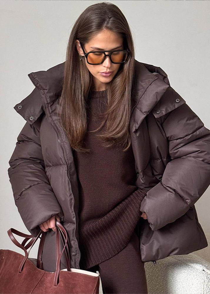 Leila Oversized Detachable Hood Puffer Jacket detail view